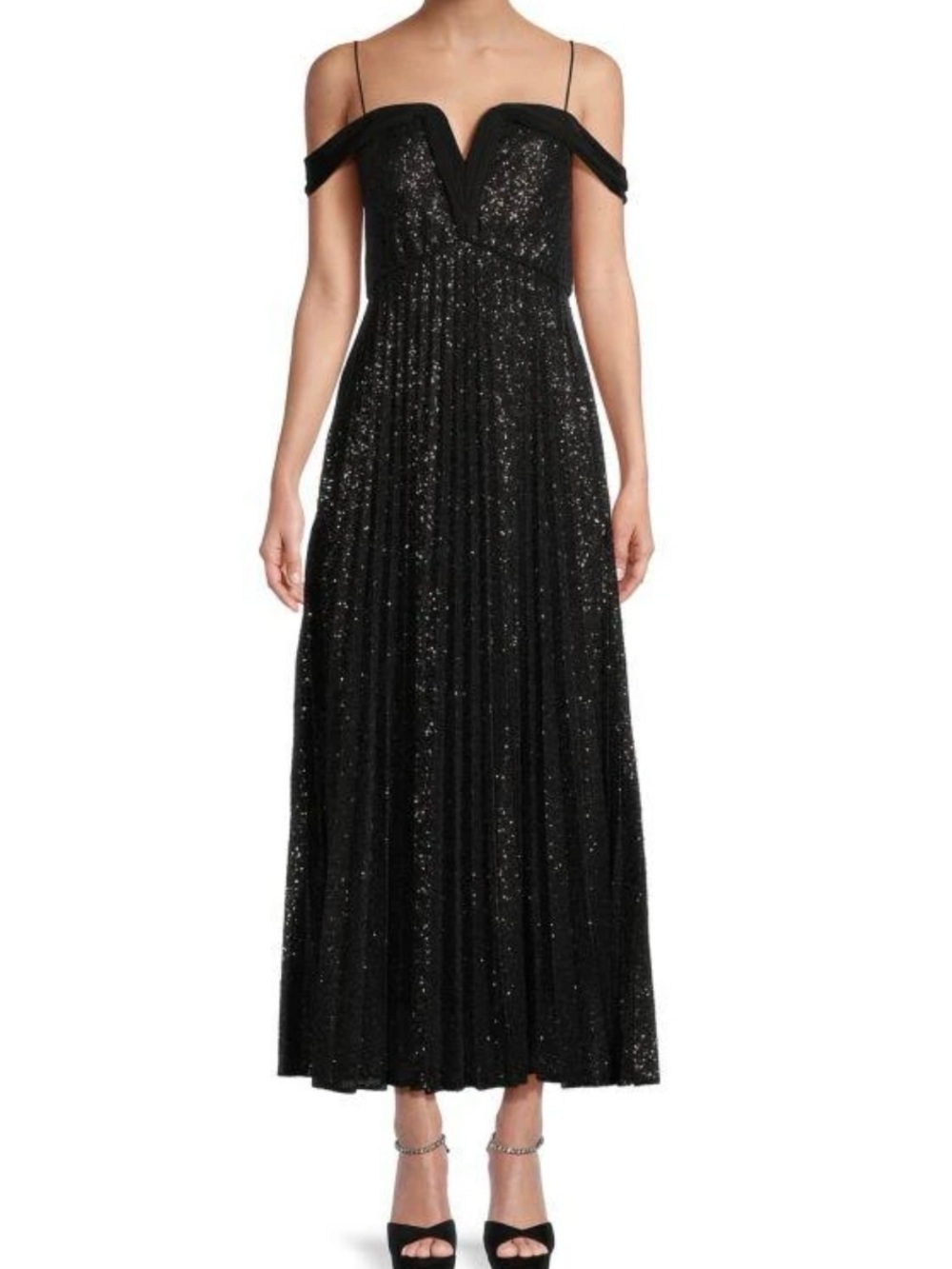 Emanuel Ungaro Black One-Shoulder Sparkle Gown NWT Size 2 MSRP $995